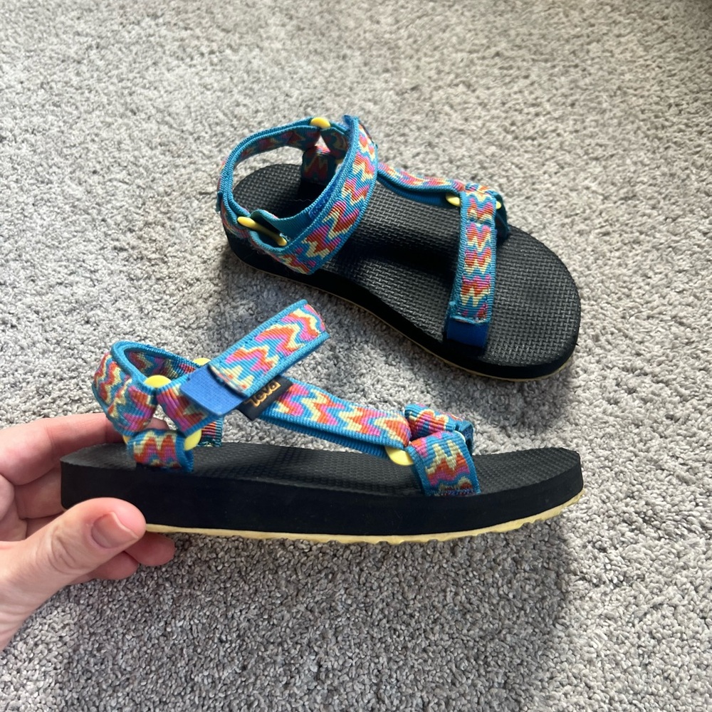 Teva Kids SIZE 13 RAINBOW BLACK PPORT SANDALS 1116666C Universal Strappy Girls
